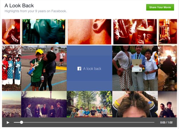 facebook look back video