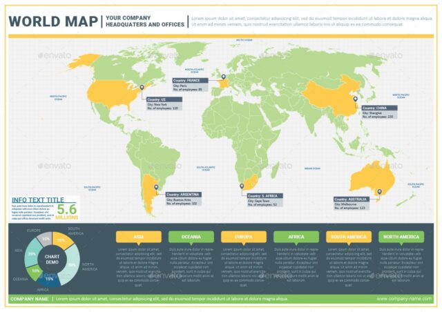 infographic design template world map